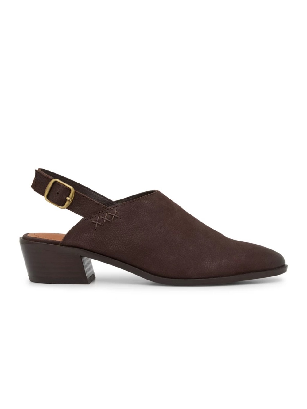 Brown Leather Slingback Mules